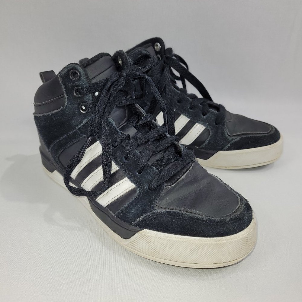 Adidas Black Striped Running Shoes Boys size 3.5